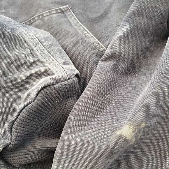 Vintage Carhartt Insulated Full Zip Canvas Work Jacket Men's - sz L Navy Blue - Picture 10 of 10